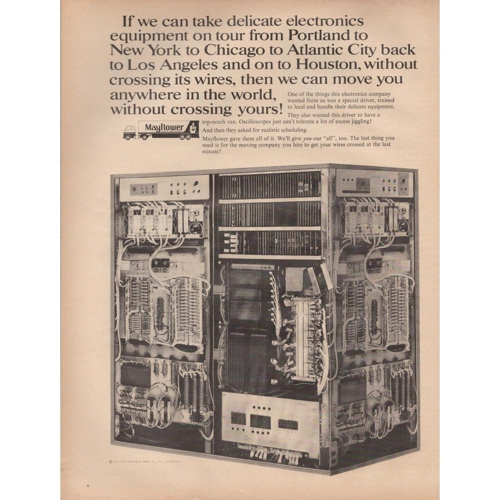 Mayflower Transport Delicate Vintage Computer Equipment‎ Magazine Print Ad 1970